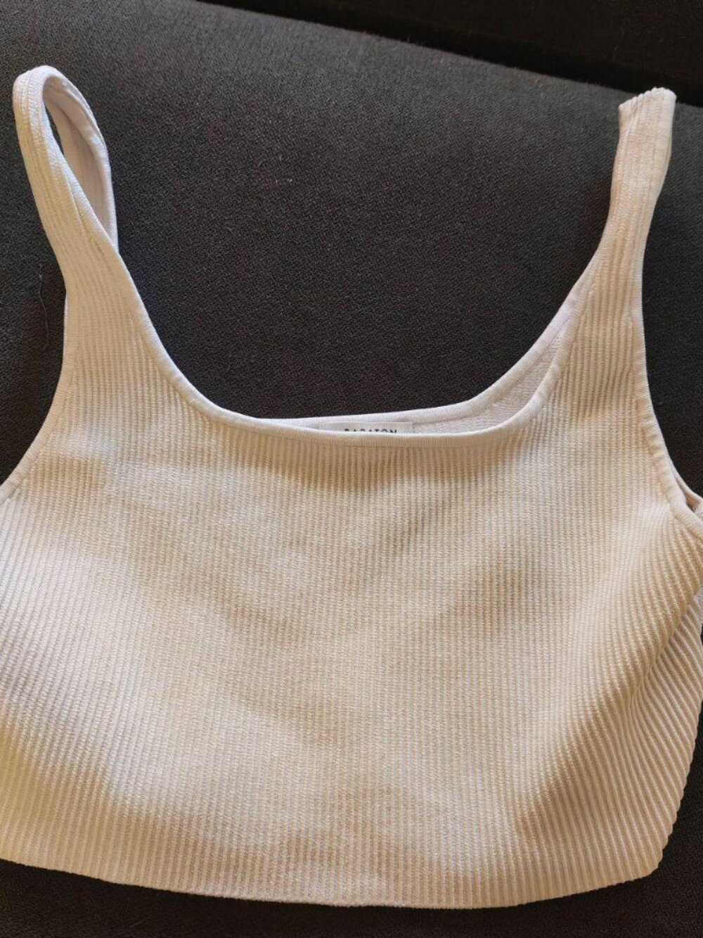 Babaton Women's White Ribbed Tank Top